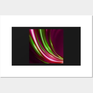 Strips Abstract Digital Art Green Pink Posters and Art